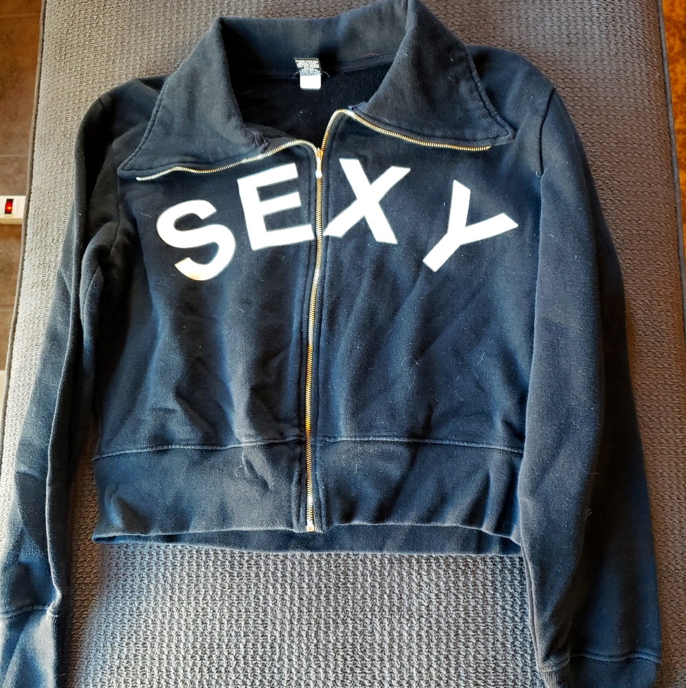 Victoria's Secret Sexy Moto Crop Sweatshirt Zip